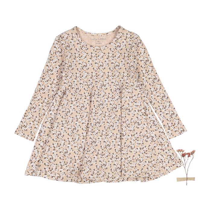 L'abito stampato a maniche lunghe - Adelyn per la vendita all'ingrosso da parte di Lovely Littles