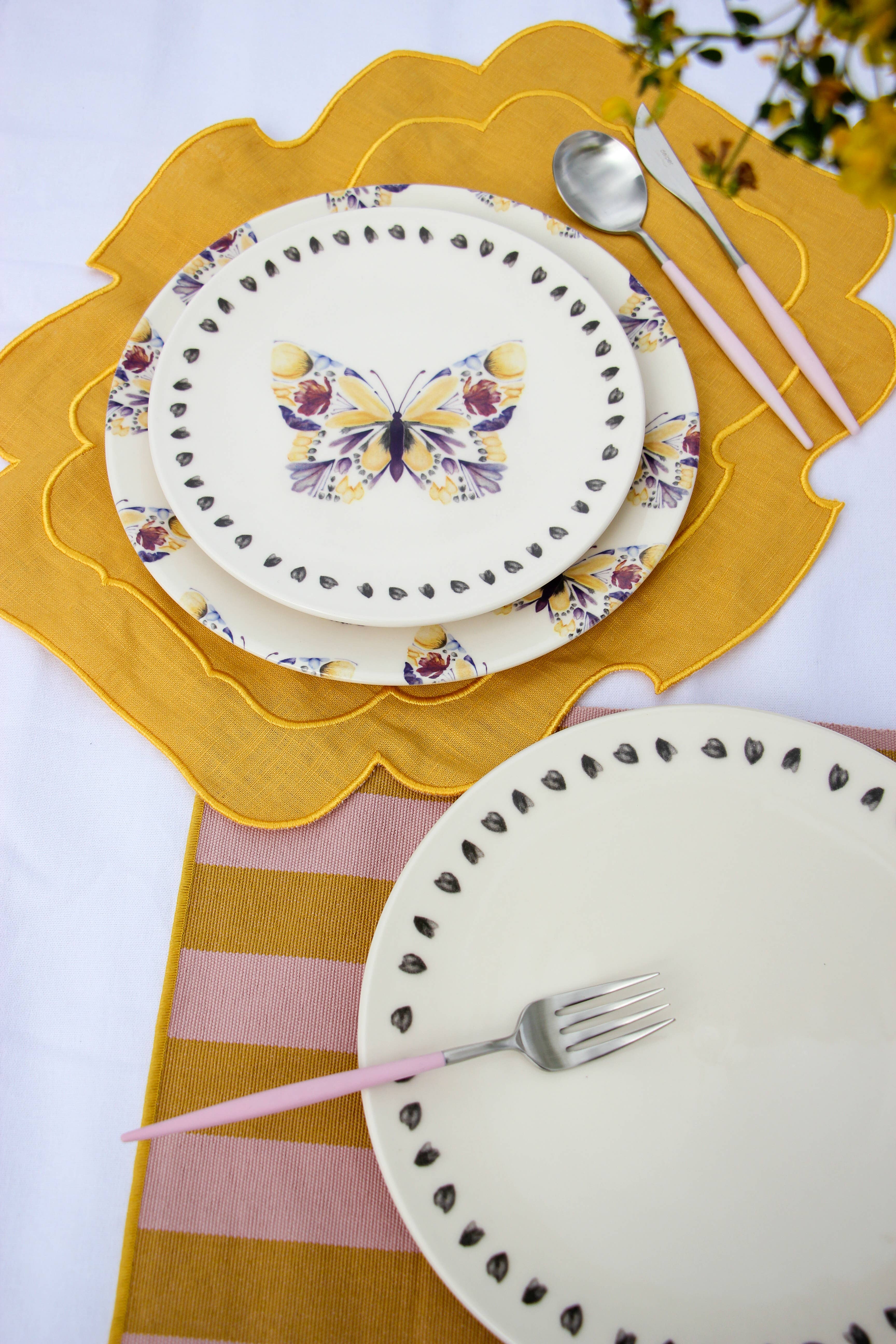 Pó de Barro - Wholesale Dinner Plate - Dinner Plate Hearts Butterfly Effect3
