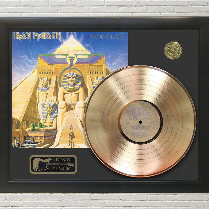 Iron Maiden - Powerslave Gold Framed Gold LP Display for wholesale by Gold Record Outlet
