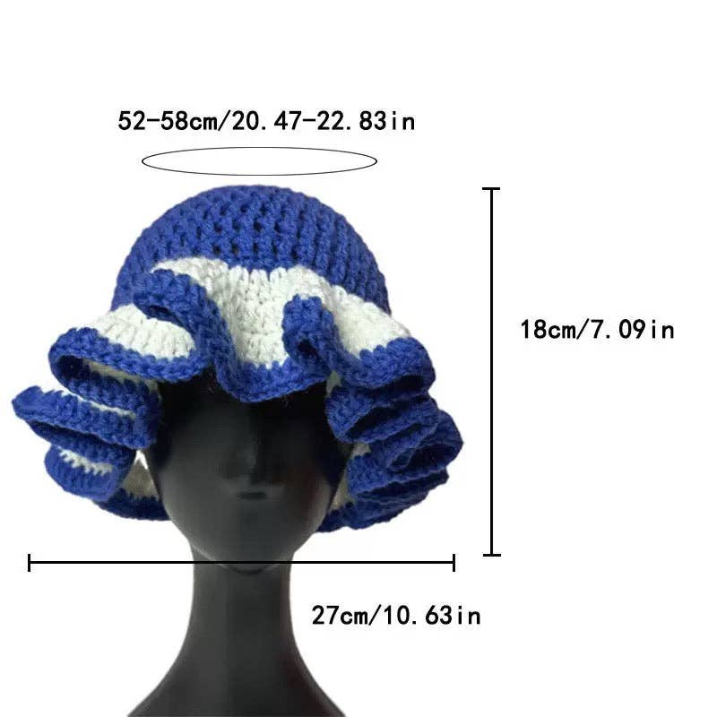 MB Fashion Wholesale - Vente Bob – femme - Chaque mode (PACK MIXTE 6 PIÈCES) Chapeau à bord volanté en crochet fait main9