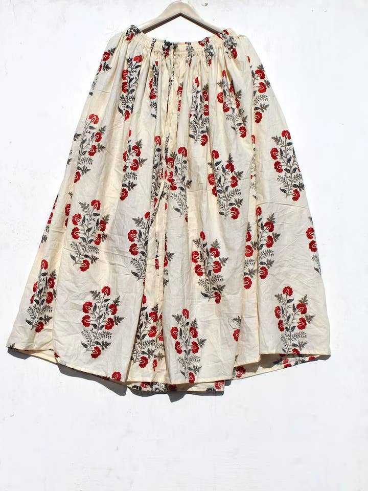 GYPSY STUDIO - Wholesale Skirt - Women's - Boho Block Print Handmade Cotton Maxi Skirt for Women 0