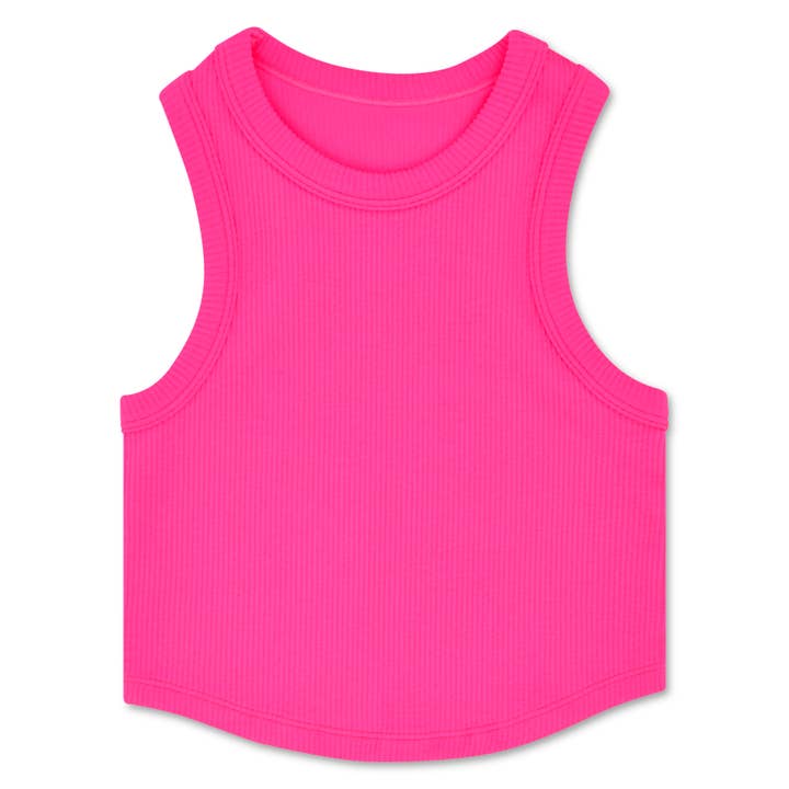 HOT PINK CROPPED RACER BACK TOP (SM/MED) for wholesale by Iscream