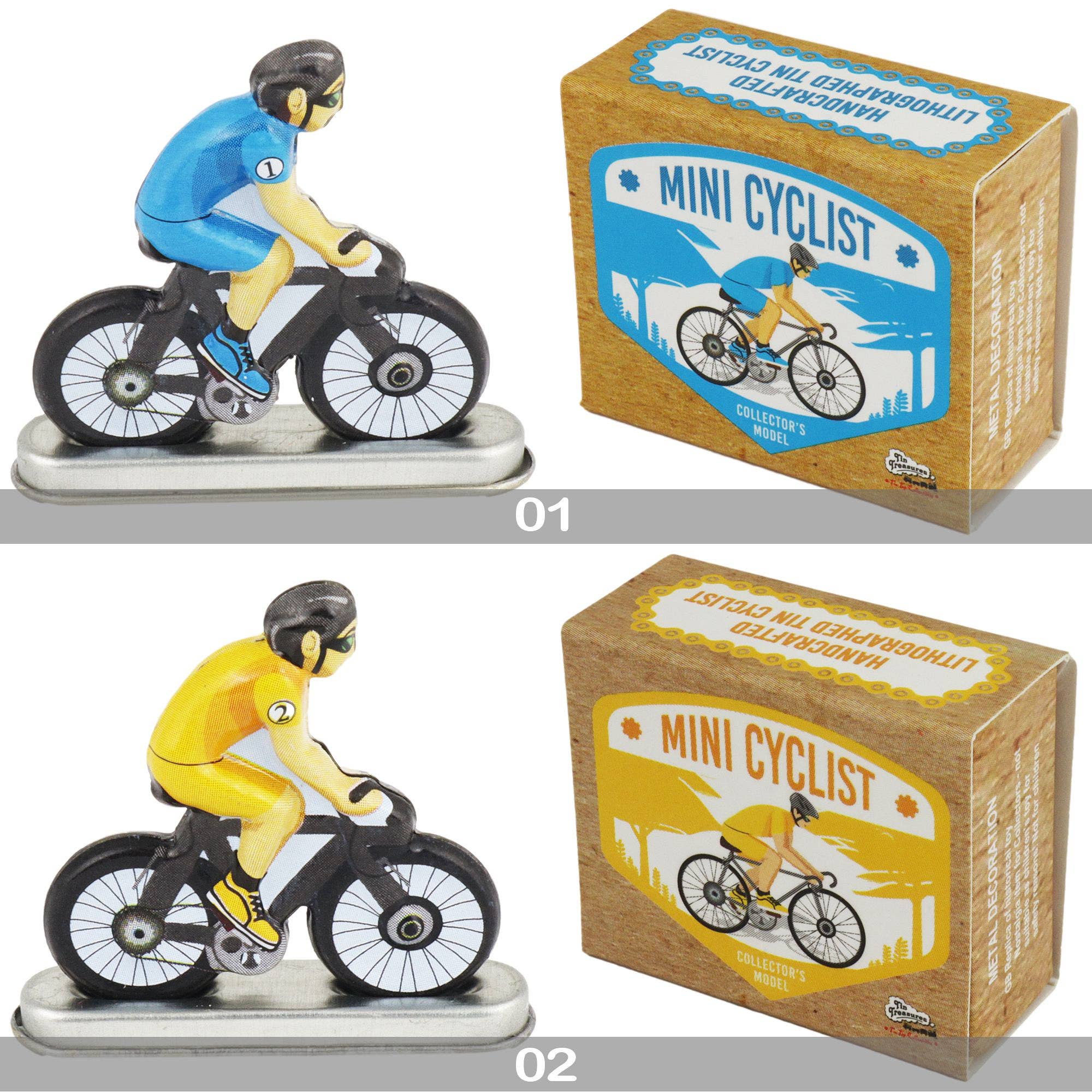 Tribal Trade GmbH - Wholesale Decorative Figurine - 6-piece set of tin toy mini bicycle cyclist tin bike1