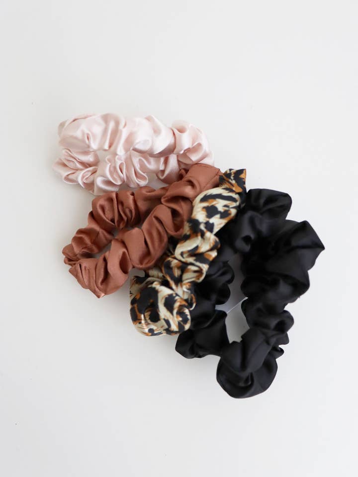 Conjunto de 5 Mini Elásticos Leopardo por atacado de Angels Whisper Accessories