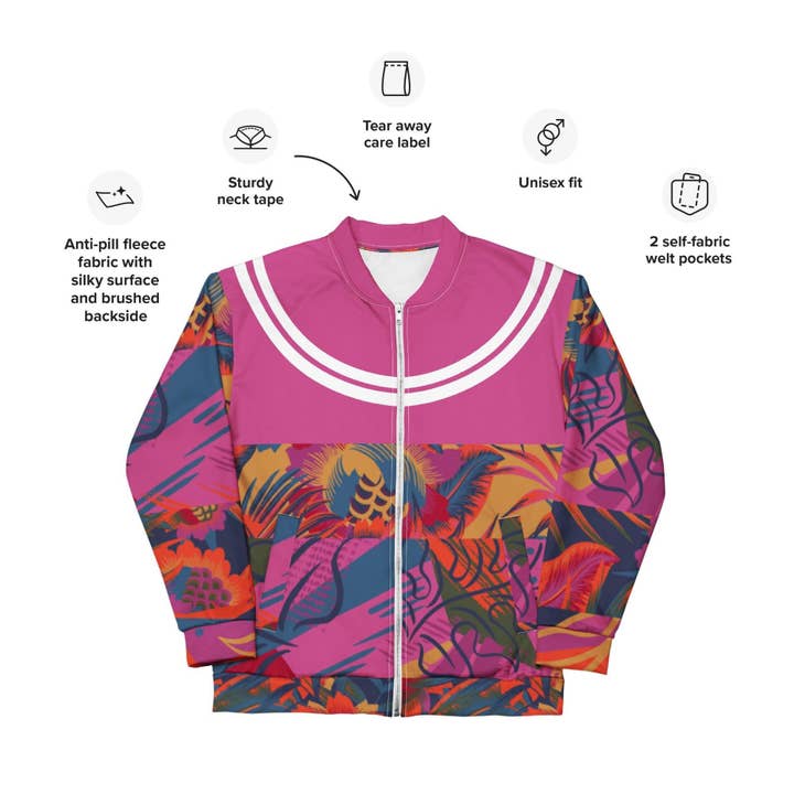 Flashback Unisex Bomber Jacket for wholesale by Palet Theory
