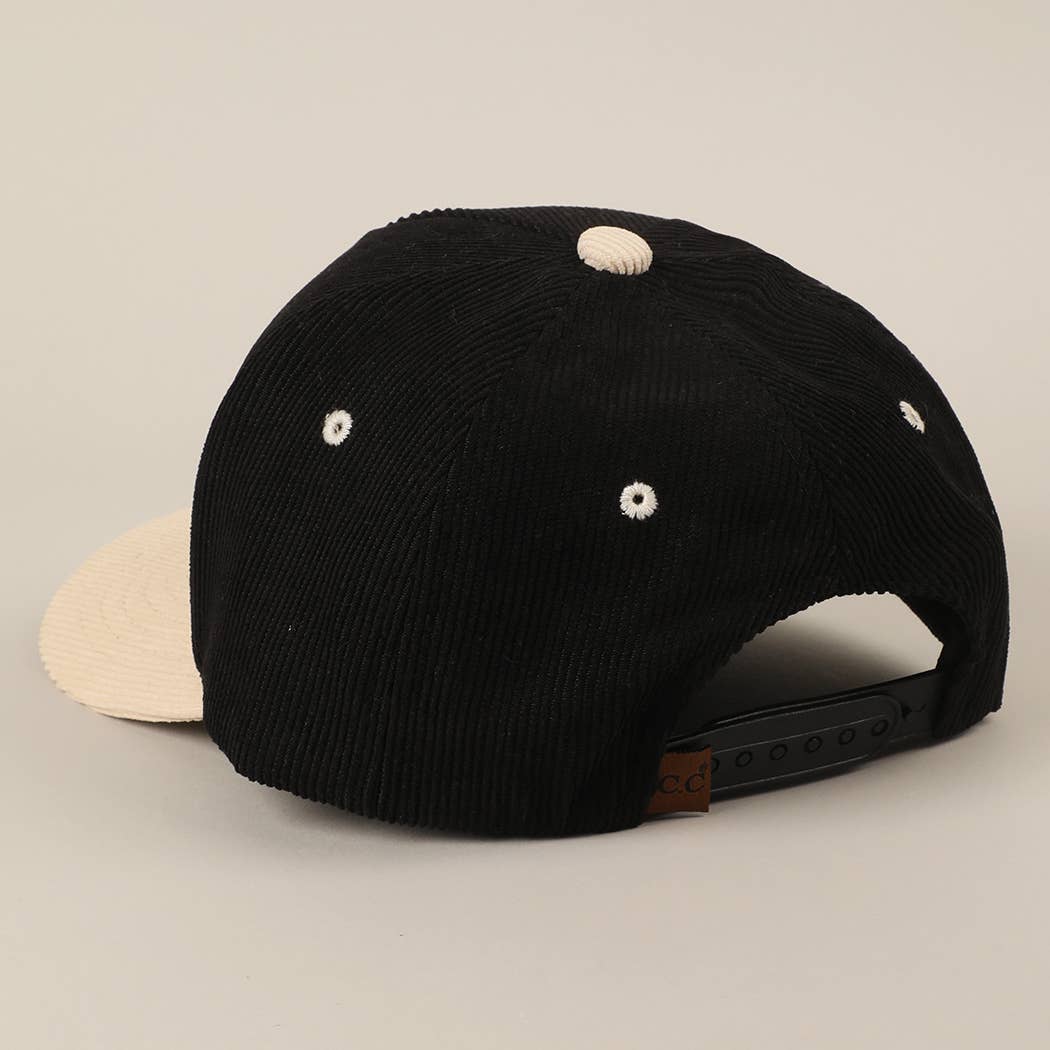 Fashion City - Wholesale Baseball Cap - Unisex - Plain Two Tone Corduroy 5 Panel Trucker Hat31