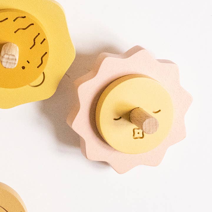 Wooden Spinning top. Elements. Sunshine for wholesale by Babai