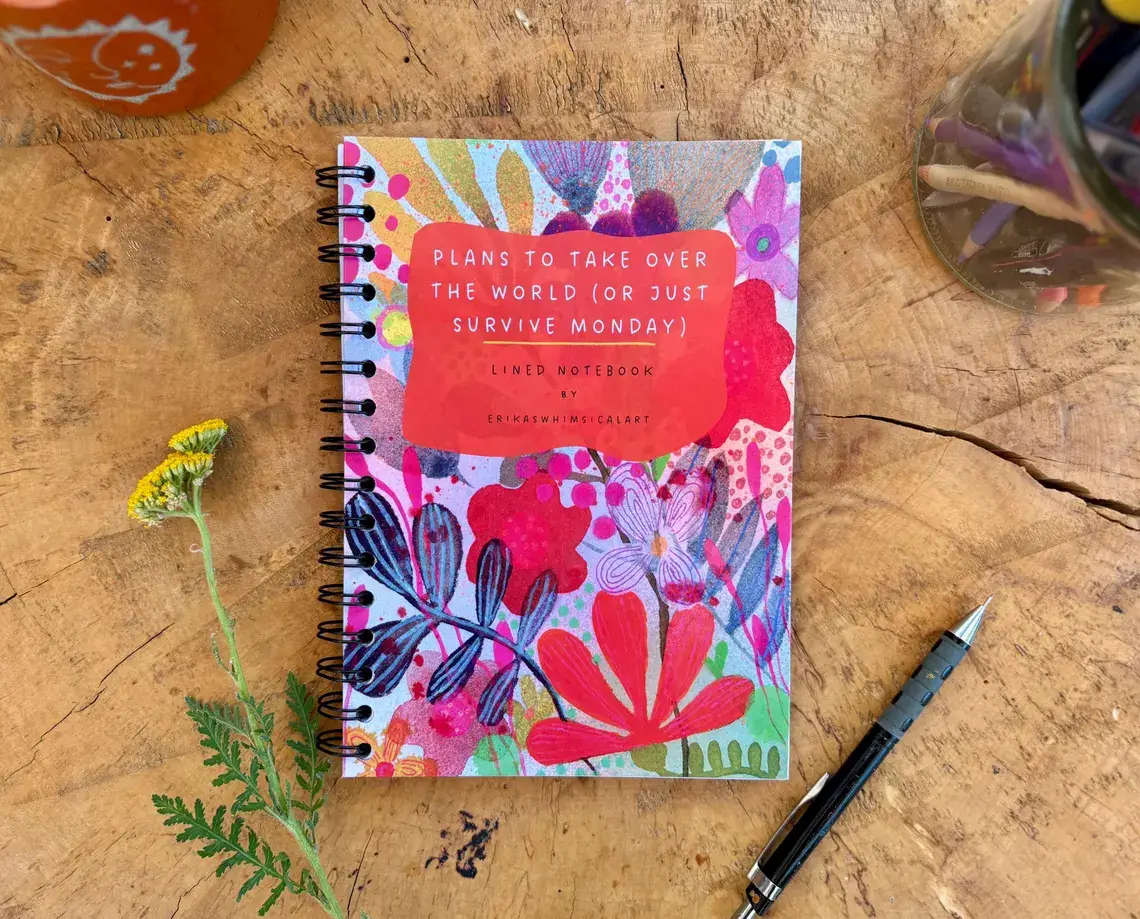Erika's Whimsical Art – wholesale Notebook – A5 Handmade Illustrated Notebook – Whimsical Lined Journal2