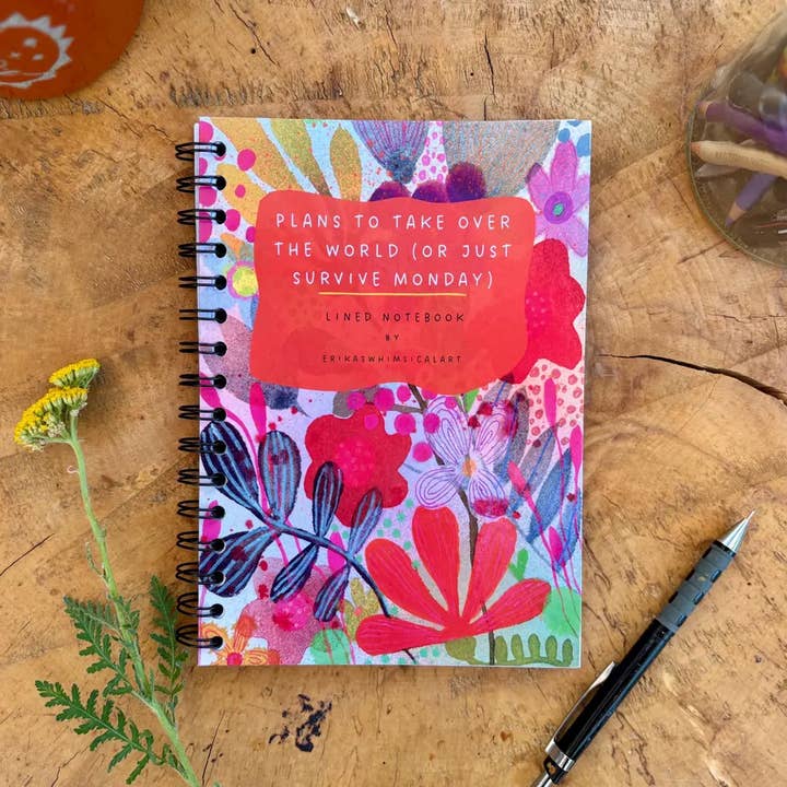 Erika's Whimsical Art – wholesale Notebook – A5 Handmade Illustrated Notebook – Whimsical Lined Journal2