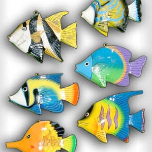 Christmas beach ornaments- Tropical Fish asst 12 for wholesale by Erik & Mike