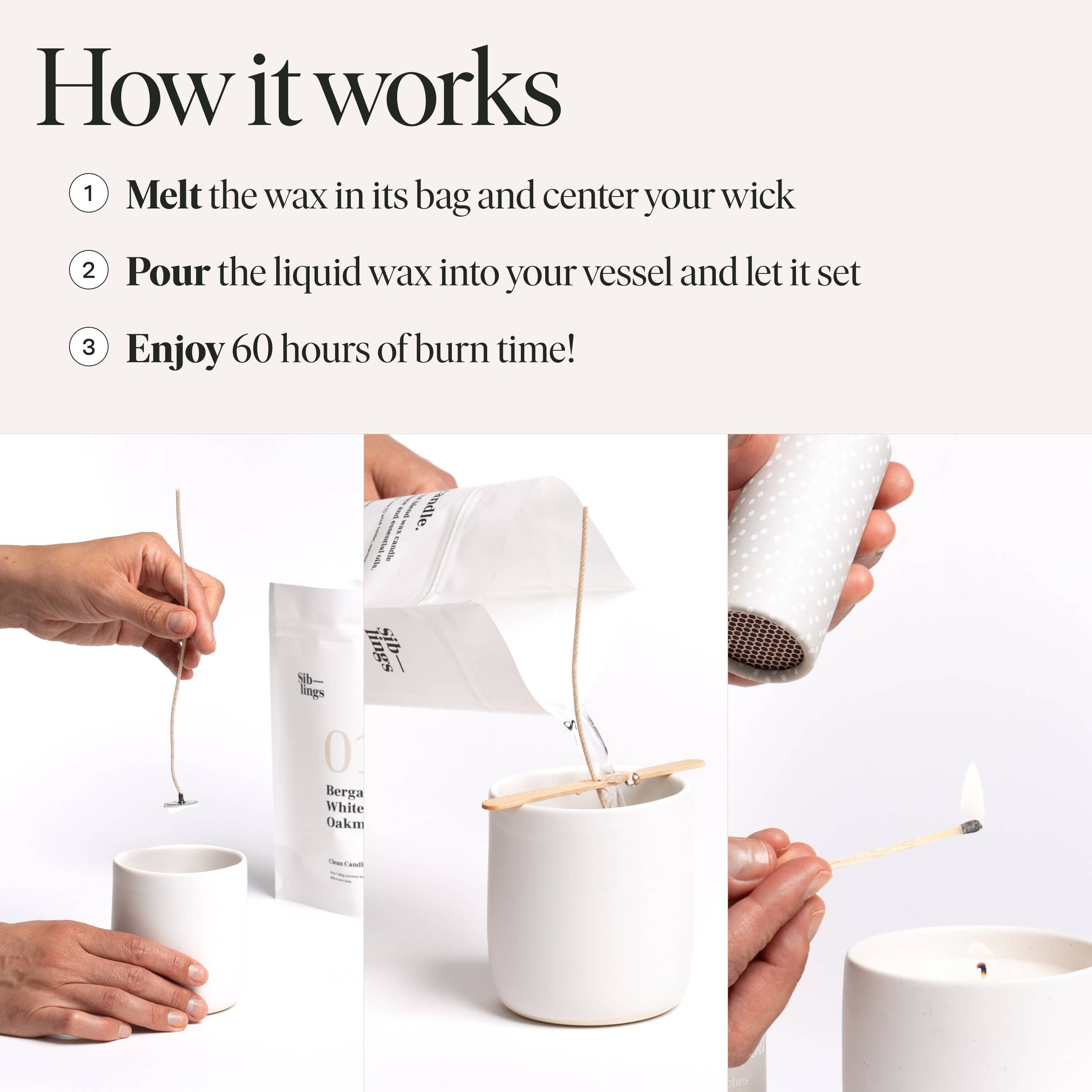 Siblings - Wholesale Jar/Filled Candle - No 01 — Bergamot, White Rose, Oakmoss, 10 oz6