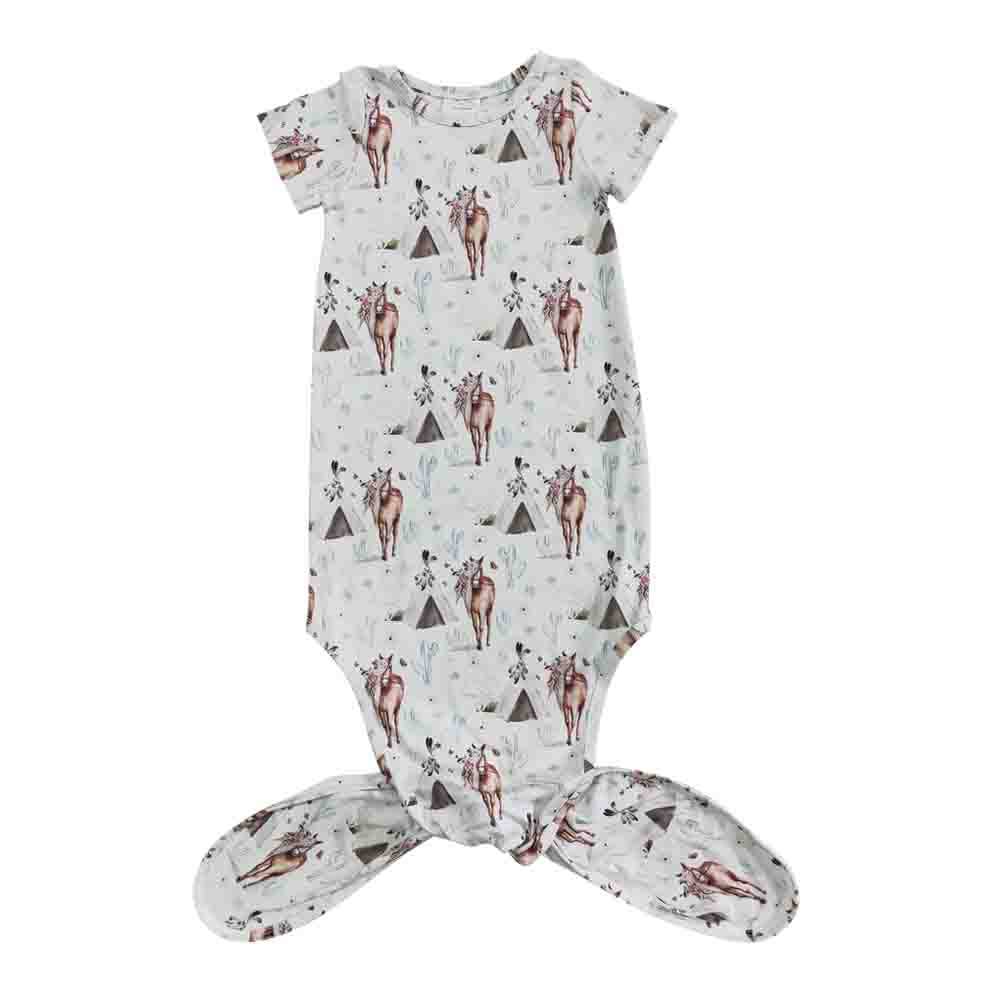 Aier Wholesale - Wholesale Baby gown – Baby - Baby newborn western teepee horse gowns3