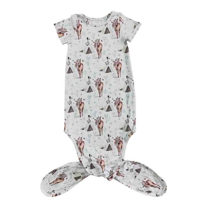 Aier Wholesale - Wholesale Baby gown – Baby - Baby newborn western teepee horse gowns3