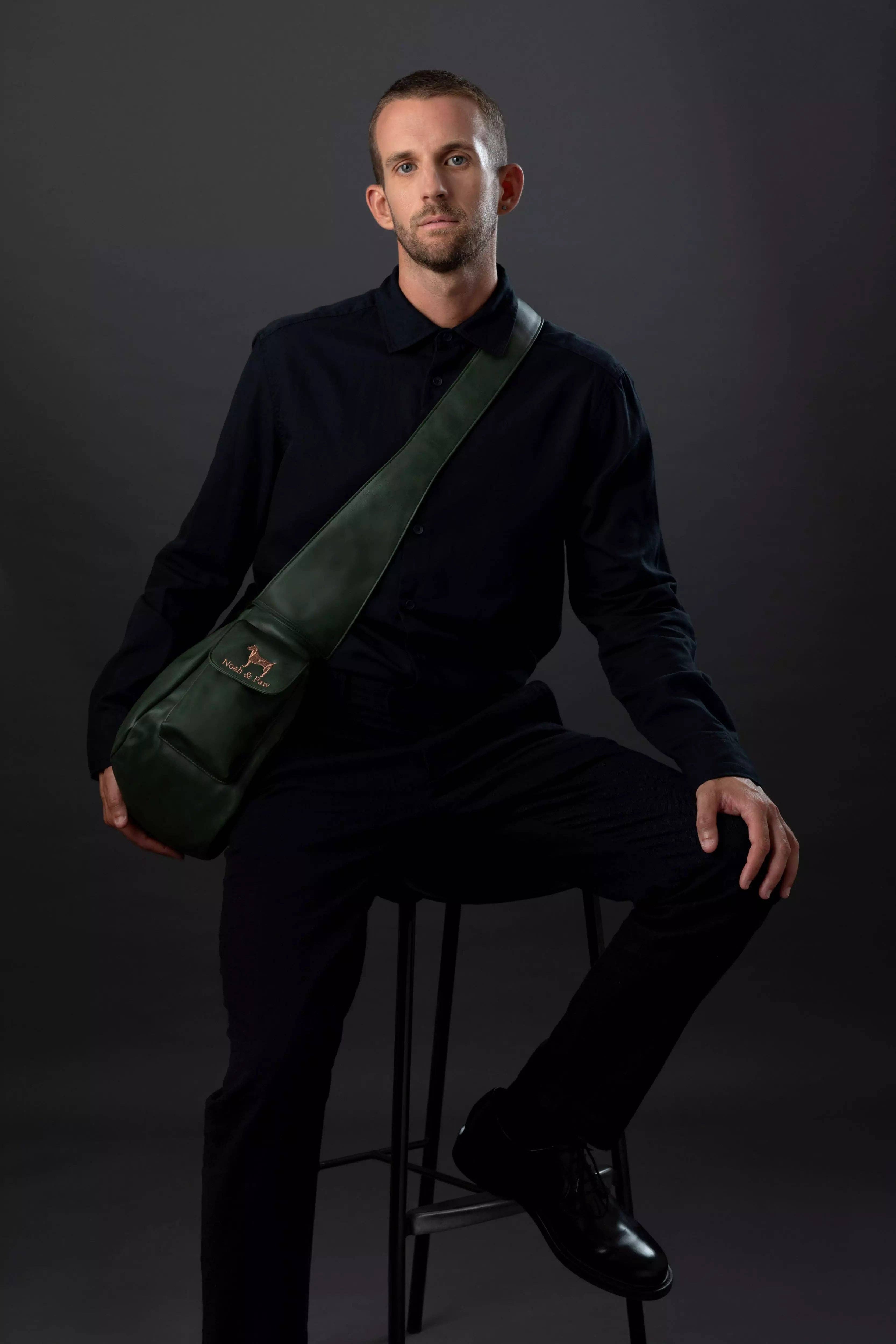 NOAH AND PAW LLC - Wholesale Pet Carrier - Cat/Dog - Vegan Leather Pet sling Carrier, Ruffle Style9