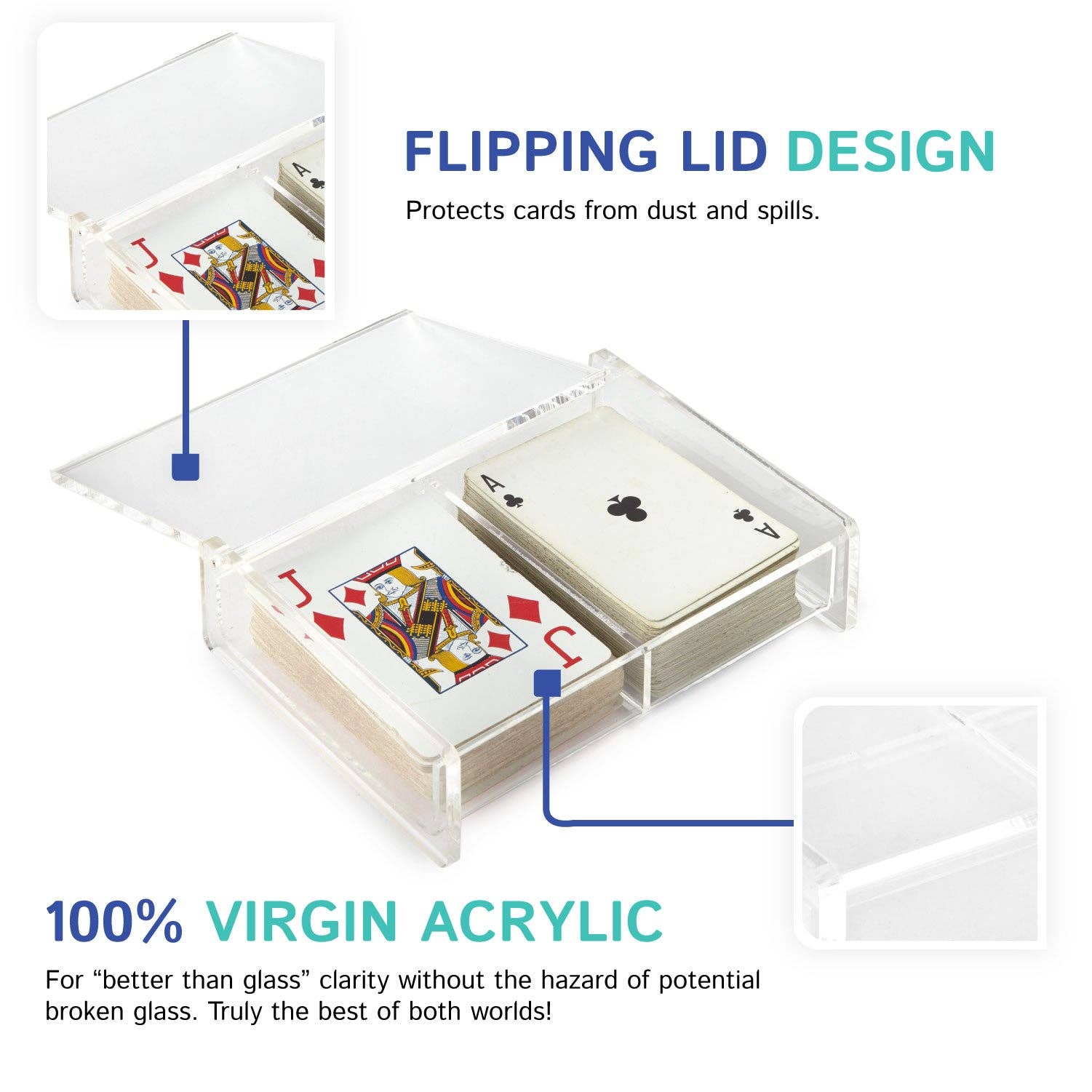 Huang Acrylic - Wholesale Playing Cards - Two Deck Playing Cards Box For Poker, Bridge4