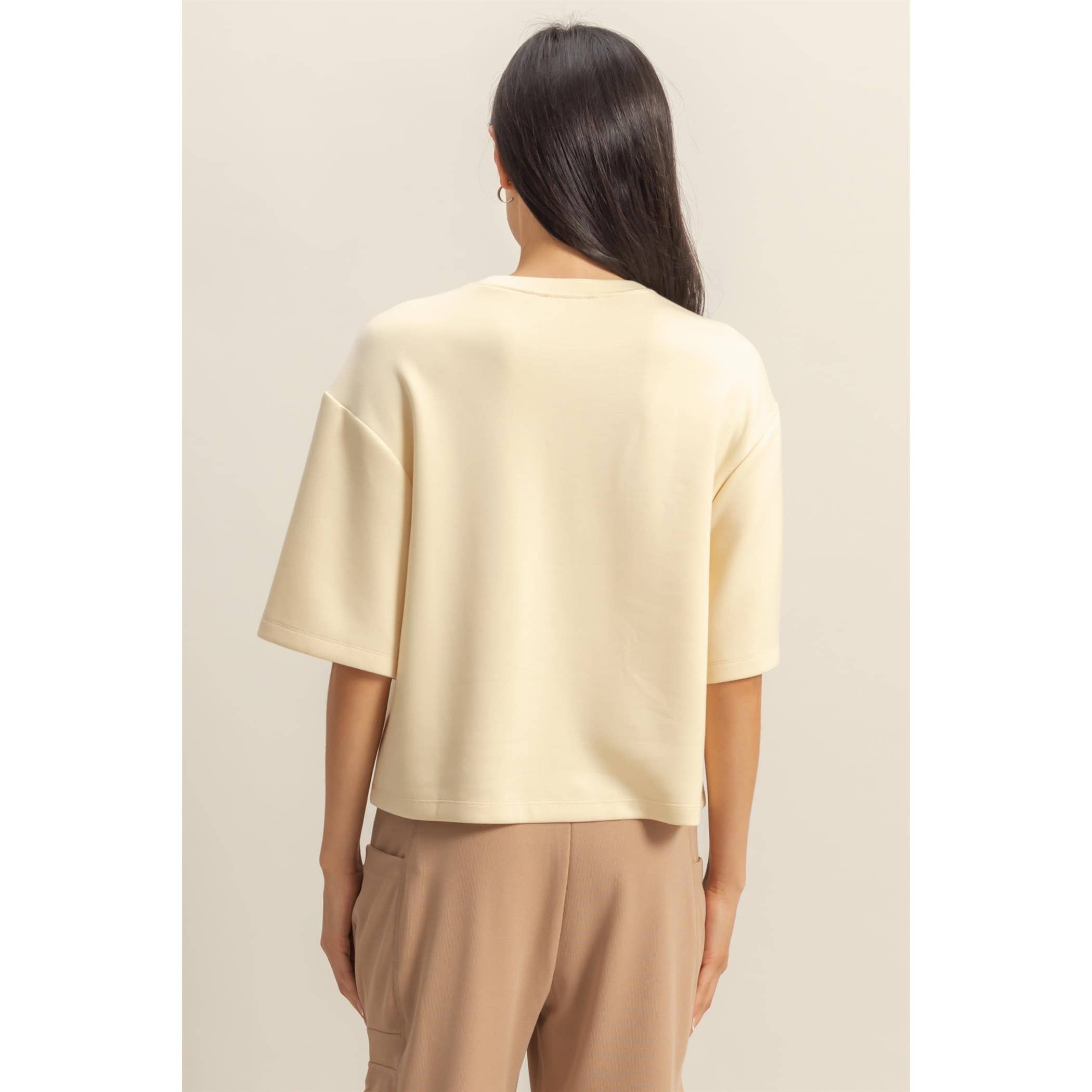 HYFVE - Wholesale Shirt - Women's - Double Knit Drop Shoulder Everyday Basic Top12