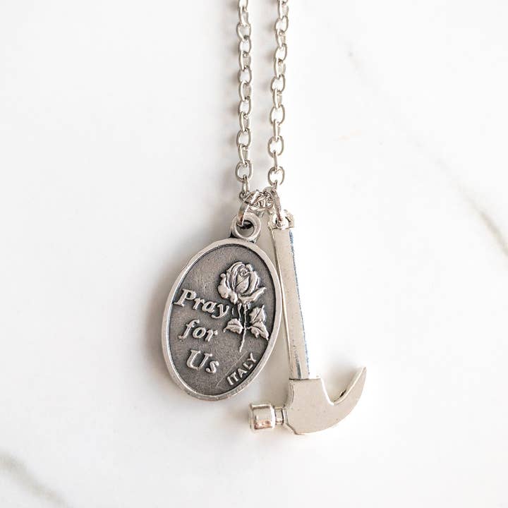 Sagely Sparrow - Wholesale Pendant/charm necklace - St Joseph the Worker Necklace3