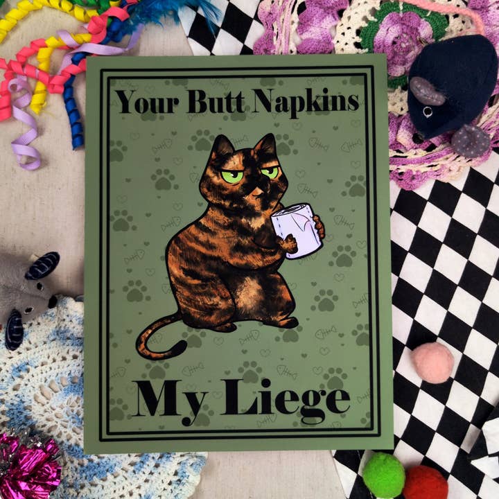 Kat the Goblin - Wholesale Art Print - Butt Napkins Cats - Print