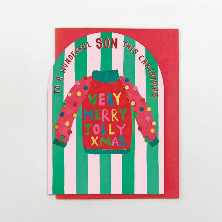 Stop the Clock Design - Vendita all'ingrosso Biglietti di auguri di Natale - YULE19 - Maglione natalizio Son