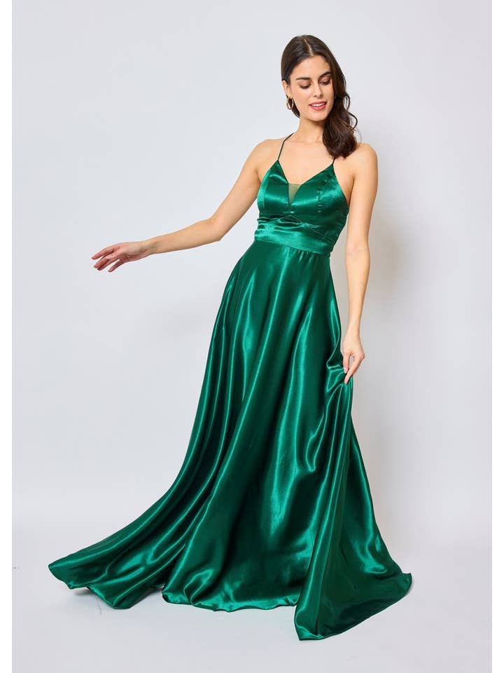 Eva & Lola - Epsilonn - Wholesale Gown - Women's - Long satin dress - HM218816