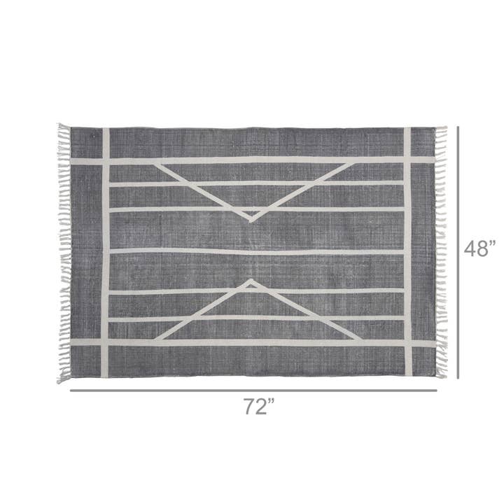 HomArt - Wholesale Area Rug - Block Print Rug Cotton Rug, 4x6 - Centerpoint Stripe
