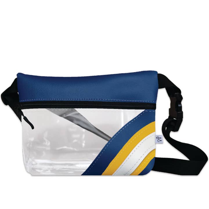 Anne Cate - Vente Sac ceinture – unisexe - Sac banane jour de match à rayures claires pour stade de football16