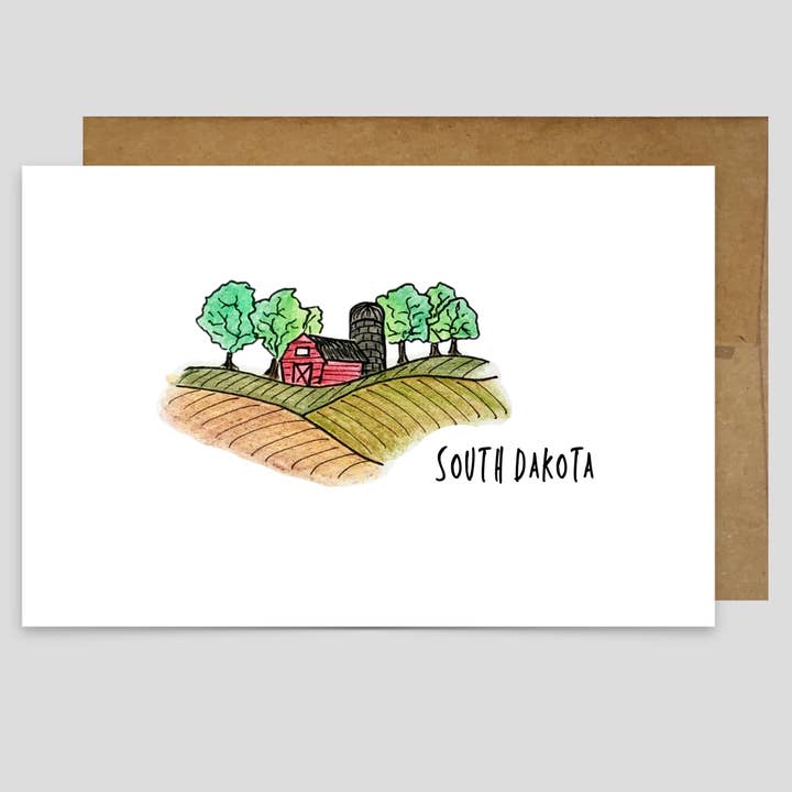 Kevin & Kaia – Cartão de saudação diária por atacado – Fazenda Dakota do Sul - Cartão de Saudação