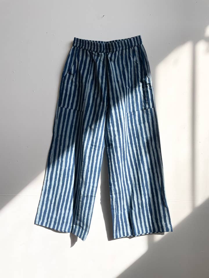 Happy French Gang - Wholesale Pants - Women's - Omar Indigo Stripes Light Pants (XS-XL)