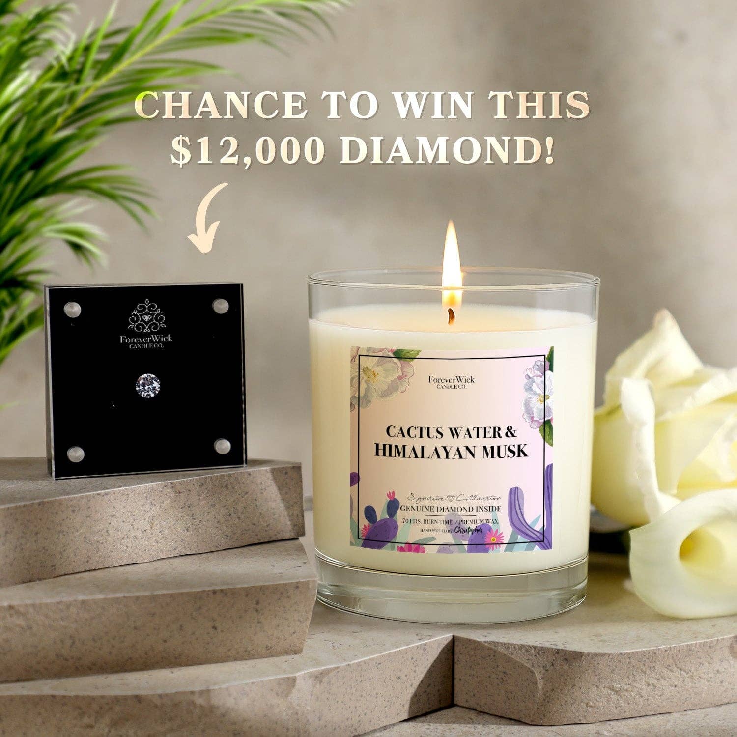 ForeverWick Candle Co - Wholesale Jar/Filled Candle - Cactus Water + Himalayan Musk Diamond Candle4