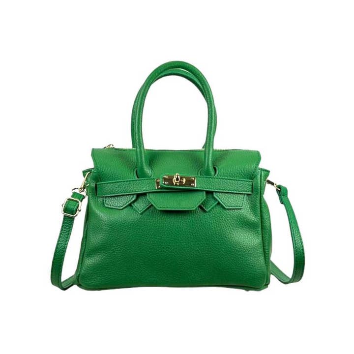 Chenson & Gorett - Wholesale Top Handle Bag - Women's - Women's Italian Leather Handbag with Decorative Front1