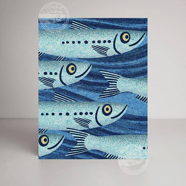 Studio Sardine - Wholesale Everyday Greeting Card - Sardines A2 Size Notecards, Fish Blank Greeting Cards1