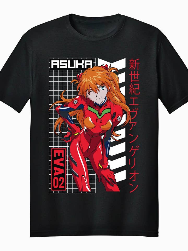 Fundom - Wholesale T-Shirt (Graphic) - Unisex - Neon Genesis Evangelion Asuka EVA-02 Battle Suit Adult Tee