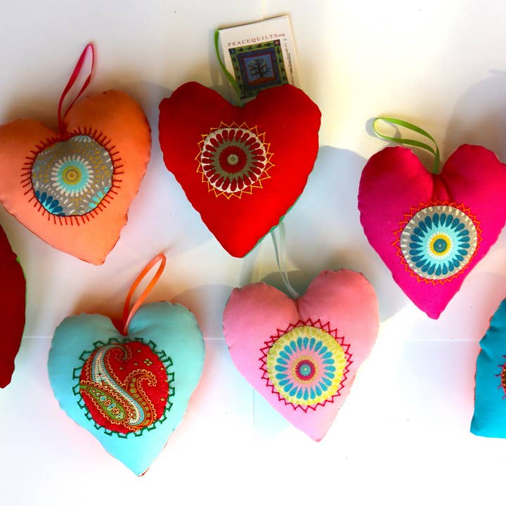 'Sweethearts' Set of 3 Stuffed Hearts for wholesale by Atizan Goods by PeaceQuilts
