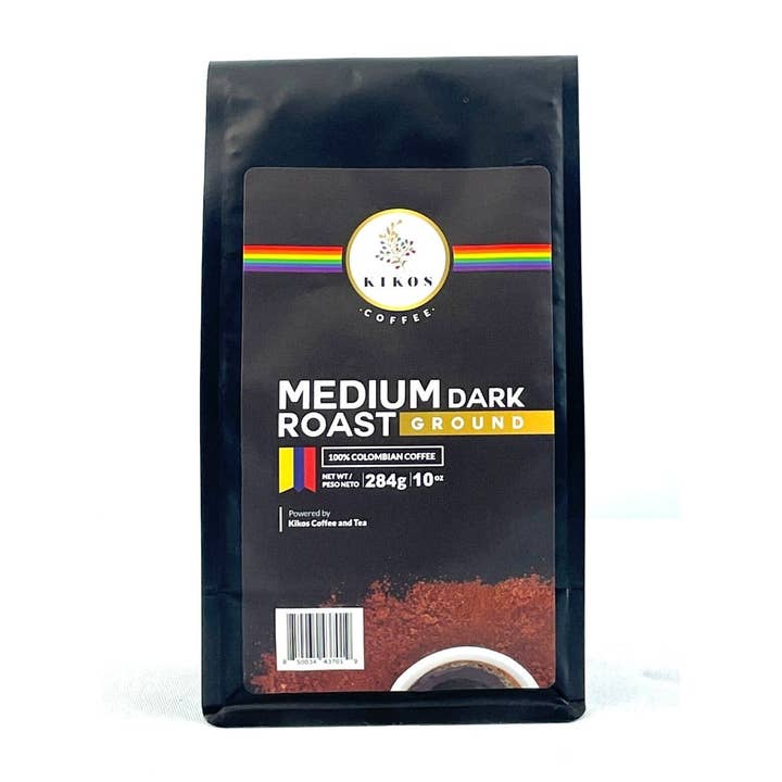 Kikos Coffee & Tea – Café moído por atacado – 10 oz Kikos Colombian Coffee - Meio Escuro - Café moído1