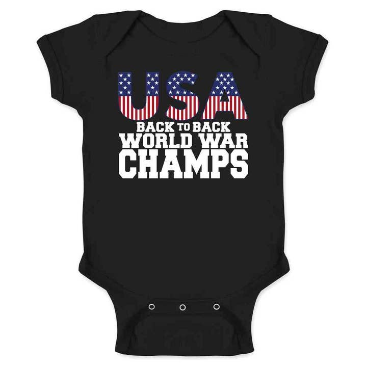 VS Terug-naar-terug Wereldkampioenen van de Oorlog 4 juli Baby voor wholesale door Pop Threads