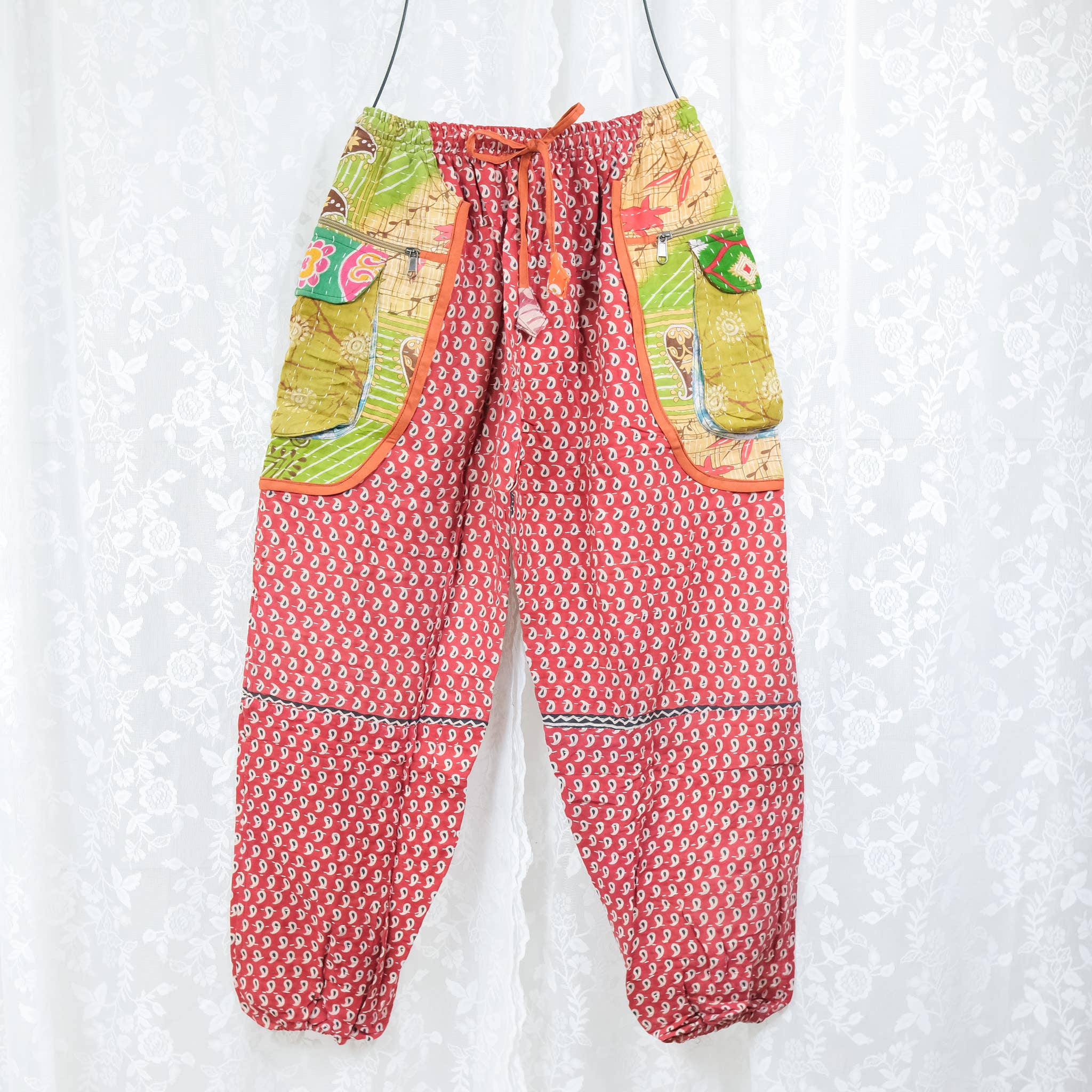 Karma Nepal Crafts - Wholesale Pants - Women's - One of a Kind Kantha Baggy Pants with Pockets4