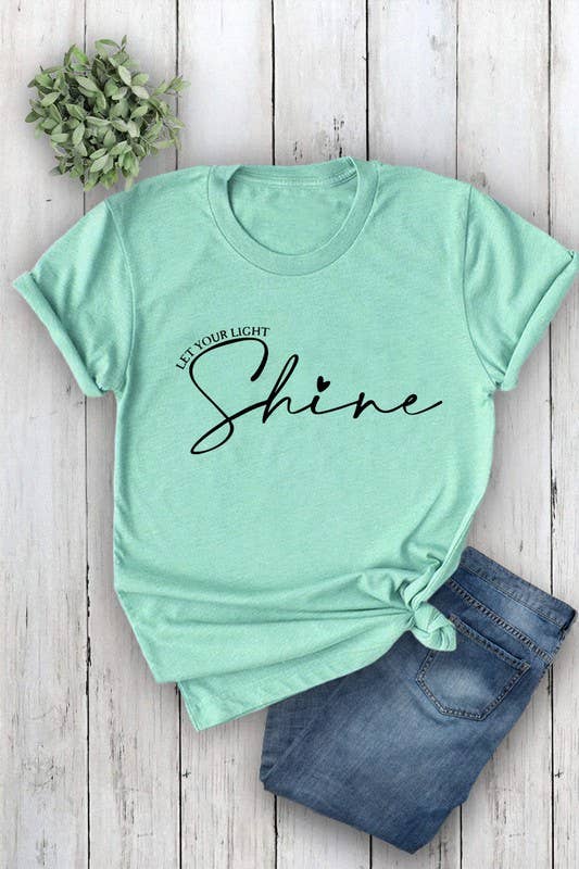 Top Avenue – Engroshandel T-shirt med print - Dame – Lad dit lys skinne, Unisex rund hals kortærmet T-shirt12