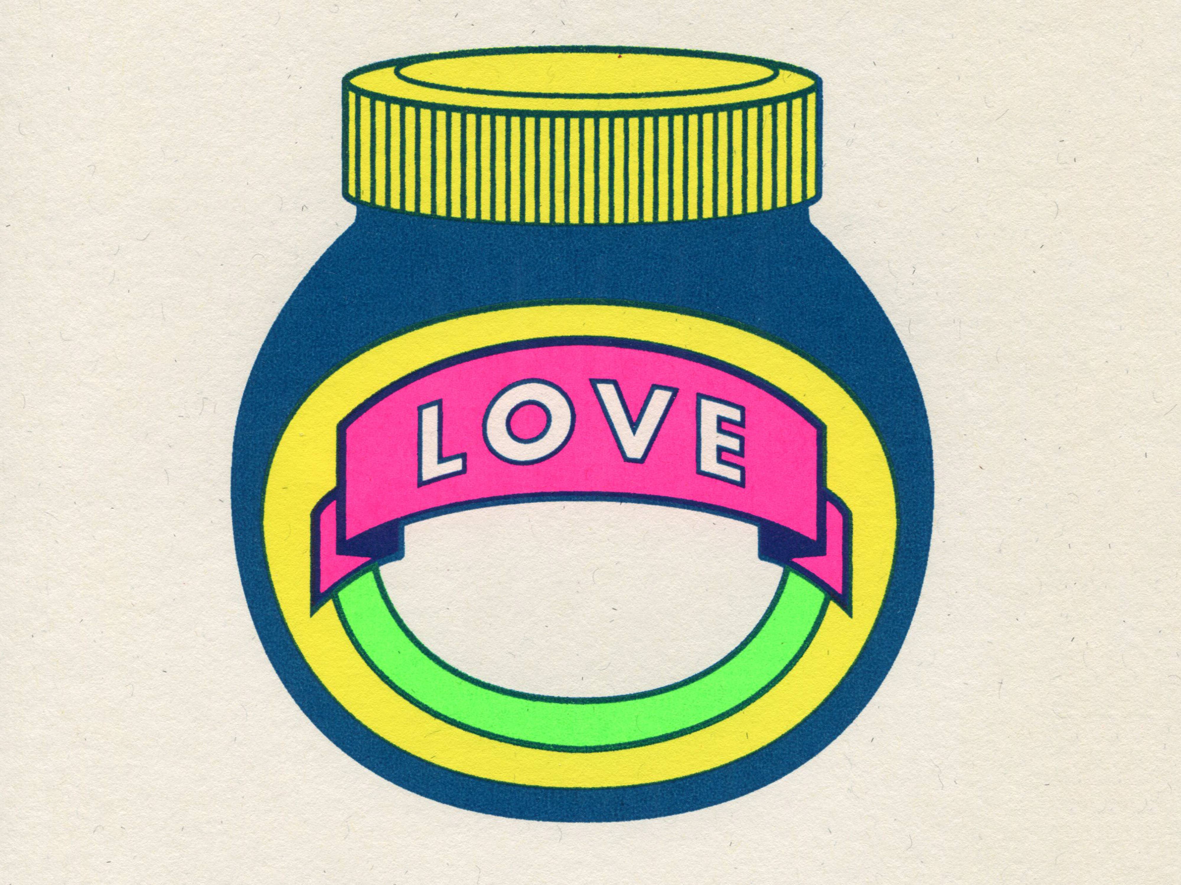 Basil & Ford – wholesale Art print – Love - A4 Screen Print2