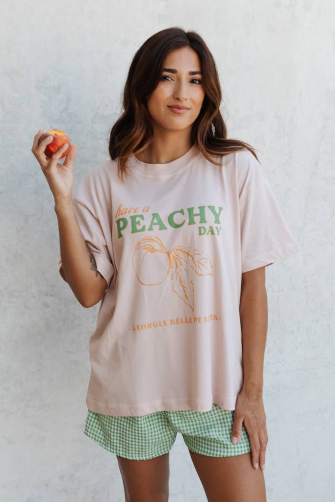 Crowned Free - Wholesale Screen Printed T-Shirt - Women's - Have a Peachy Day Tee   3