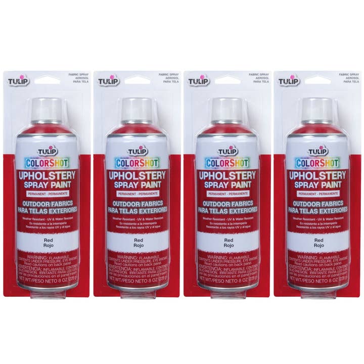 Tulip ColorShot Outdoor Fabric Upholstery Spray Red 4 Pack for wholesale by Ilovetocreate