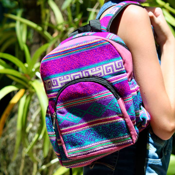Pichincha - Wholesale Backpack - Women's - Small Tribal Striped Ecuadorian Backpack1