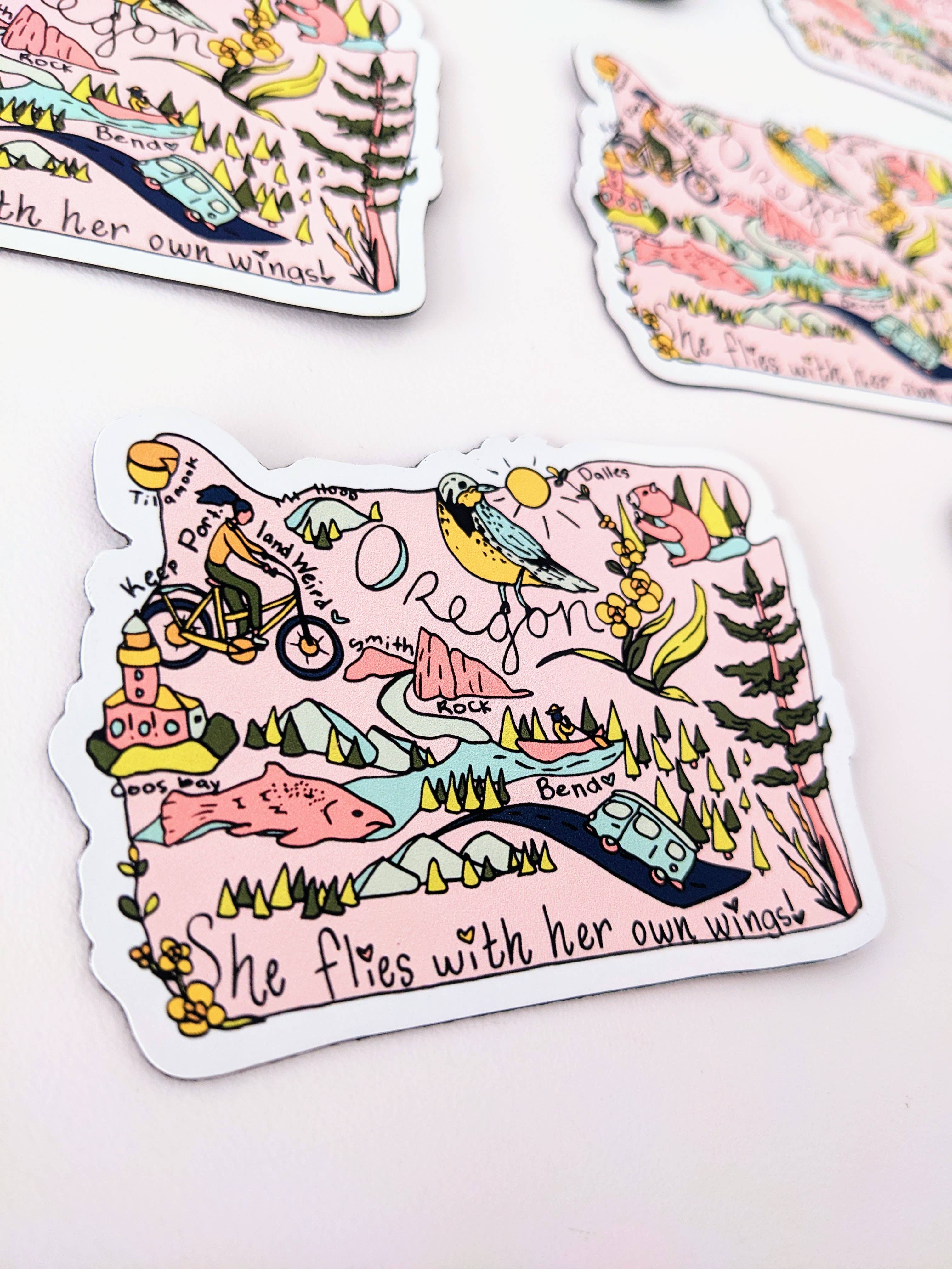 Mary Felker Art and Design - Wholesale Sticker - Oregon State Sticker, Oregon Decal, Oregon Souvenir4