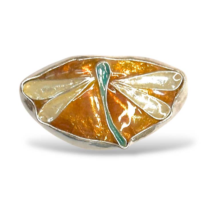 Cloisonne Dragonfly Ring for wholesale by Laura Stamper Design