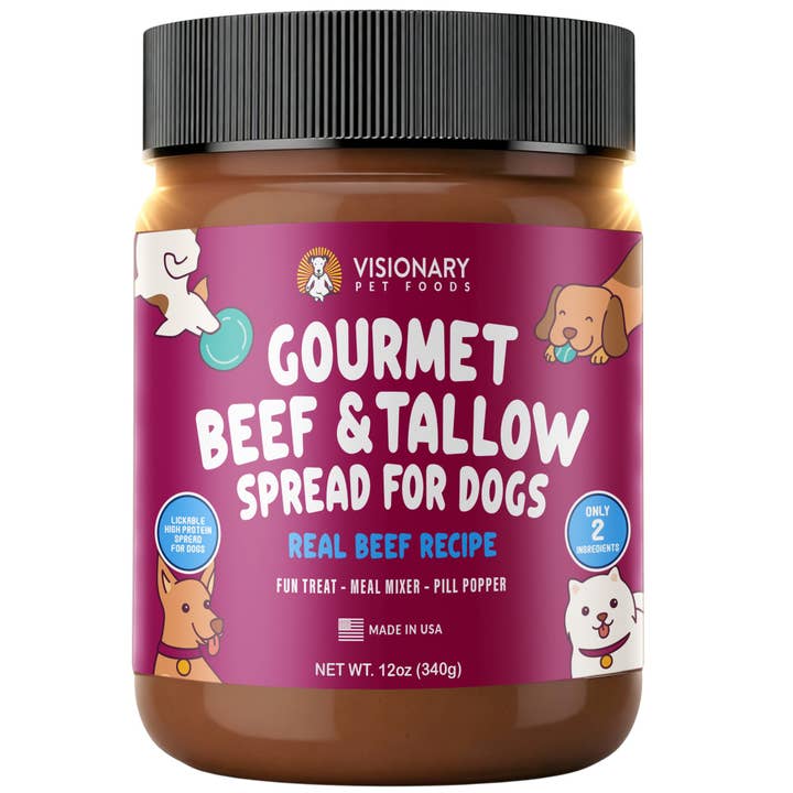 Beef & Beef Tallow Dog Meat Spread – High-Protein, Low-Carb Keto Treat | 12oz Jar for wholesale by Visionary Pet Foods