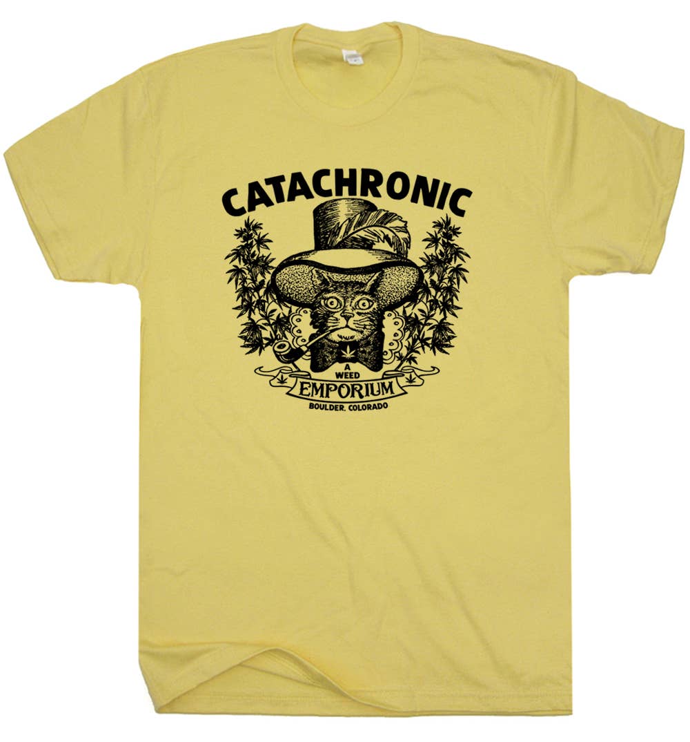 Shirtmandude Co - Wholesale Screen Printed T-Shirt - Unisex - Catachronic Stoner Shirt Weed Cafe Weed 420 Pot Head Hippie1