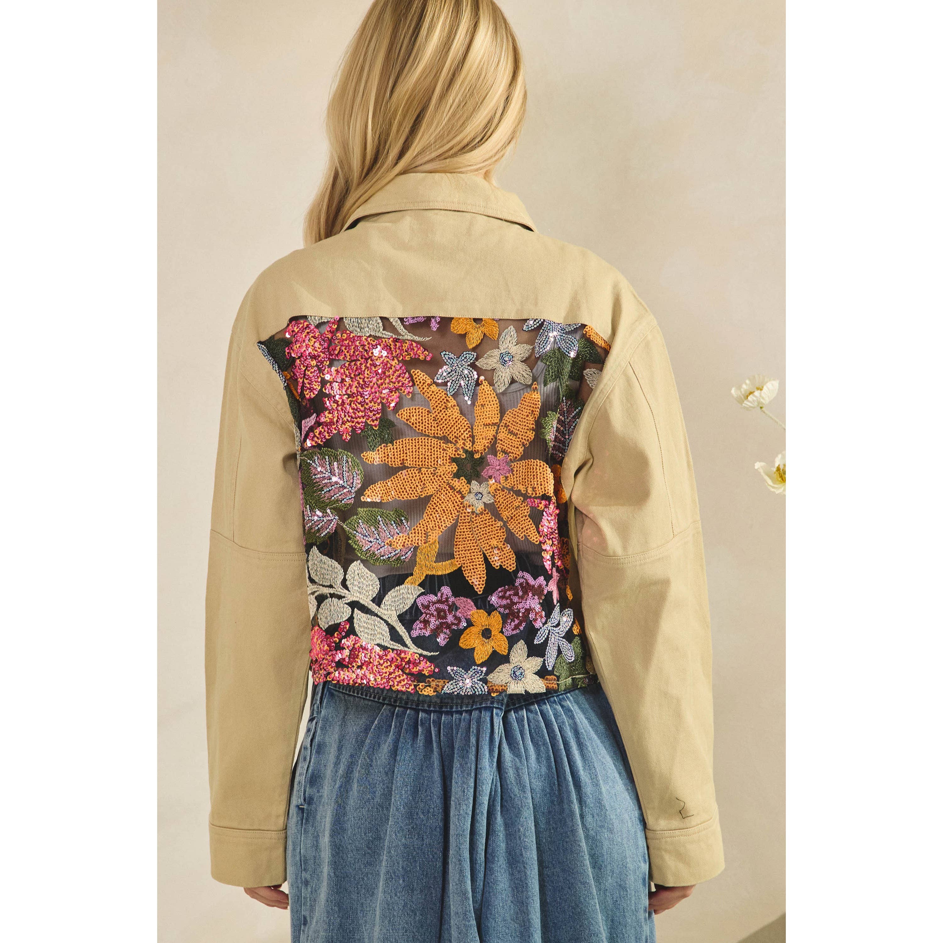 Veveret – Blusão - Mulher por atacado – Casaco com Contraste de Lantejoulas13