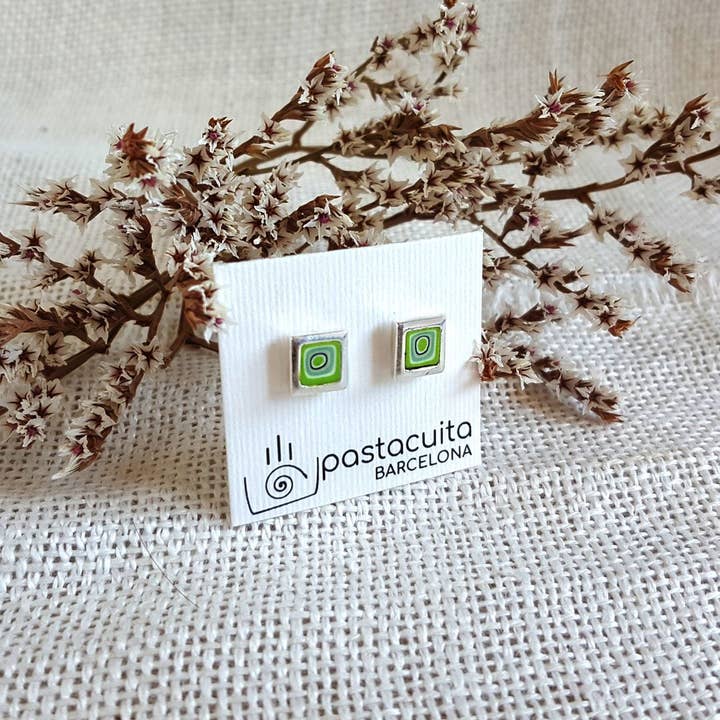PASTACUITA - Wholesale Stud/Post Earrings - Small square earrings. A basic in our catalog, "Millefiori"19