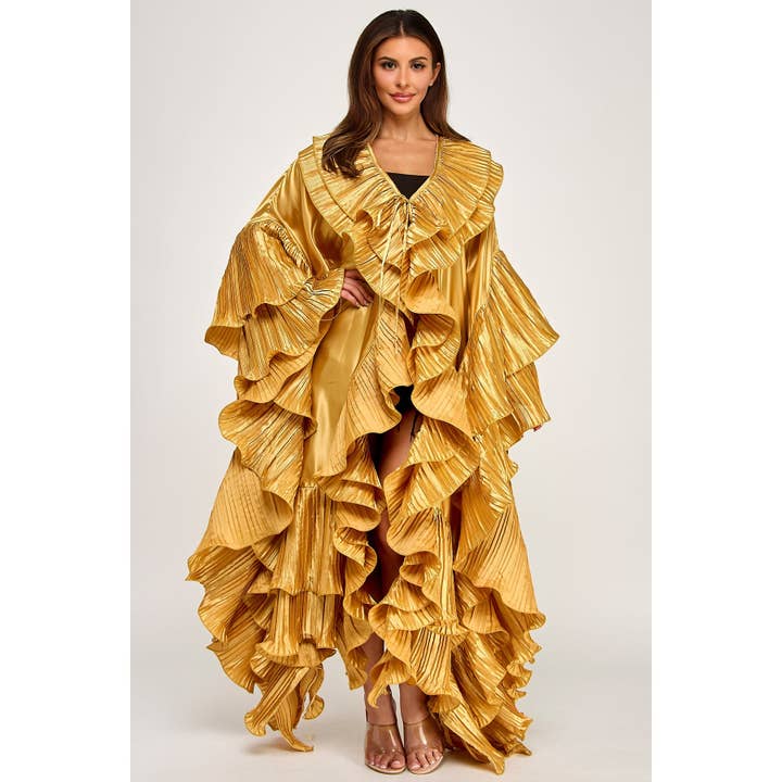 PLUS GILDED GLAM WAVE COAT for wholesale by Black Pearl Clothing