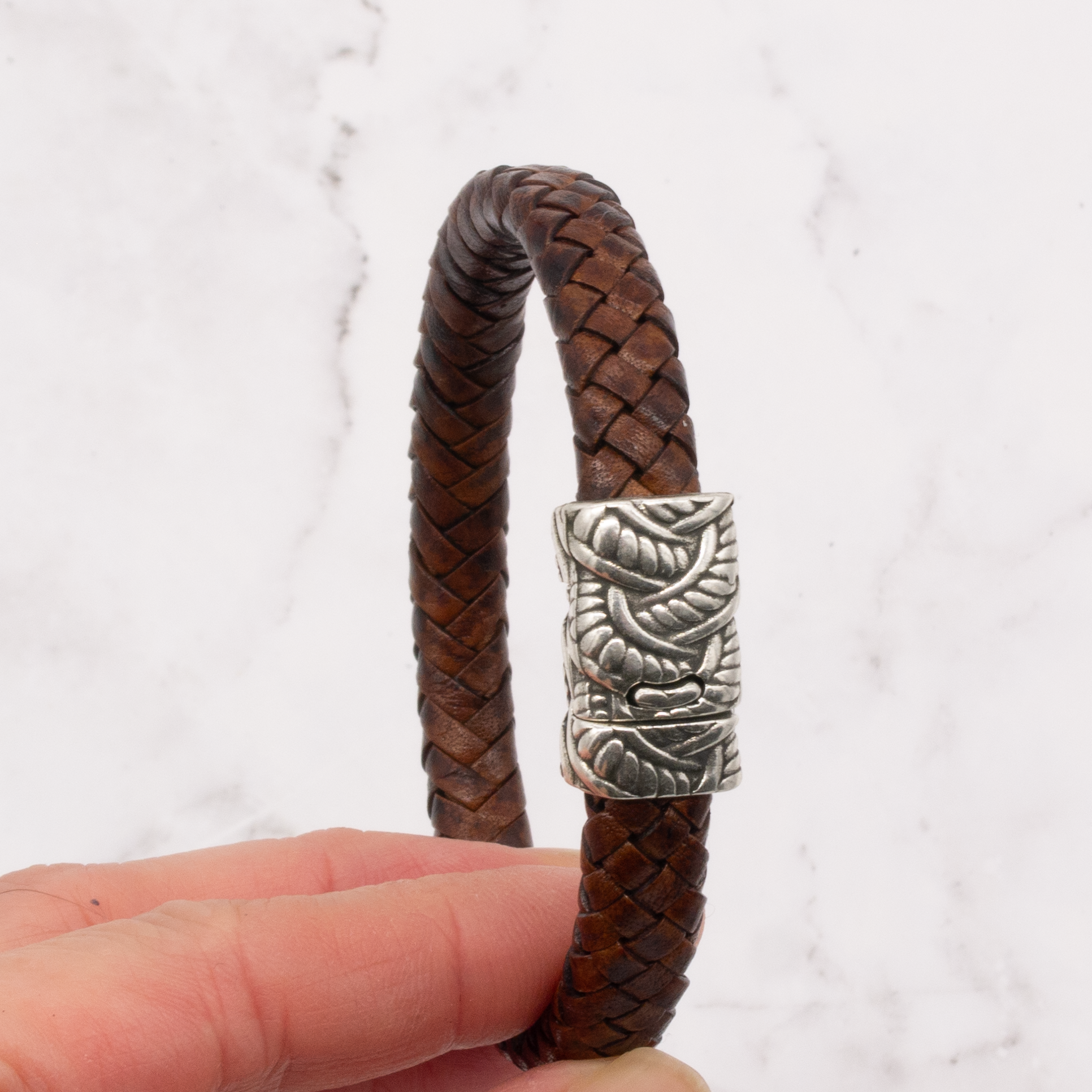 Arbor Trading Post - Wholesale Woven/Braided Bracelet - Leather Braided Bracelet with Magnetic Clasp (Choose from 3 Colors)5