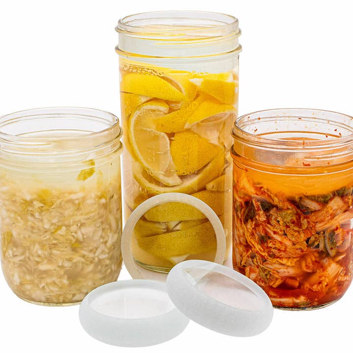 Poids de fermentation en verre trempé pour la fermentation dans des bocaux Mason à large ouverture pour la vente par Mason Jar Lifestyle